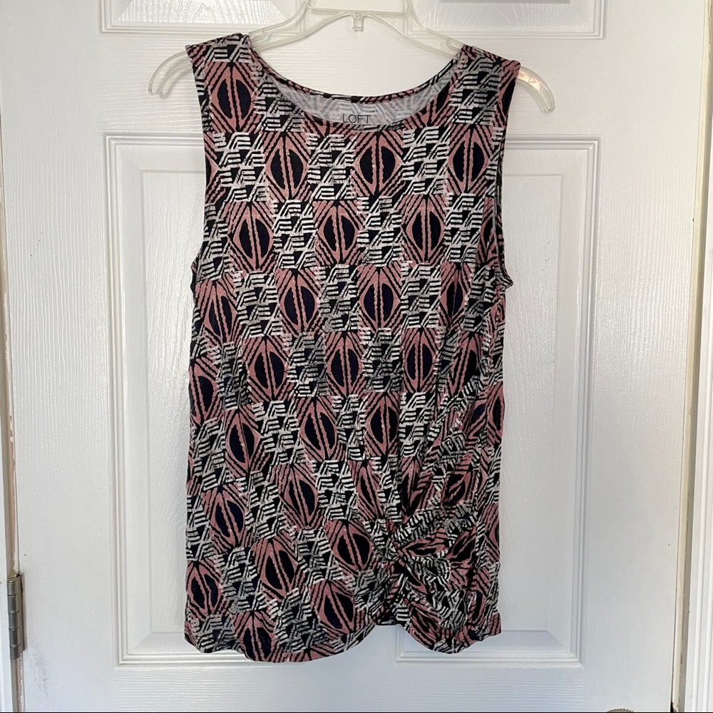 Loft Outlet Geometrical Knotted Front Tank Top